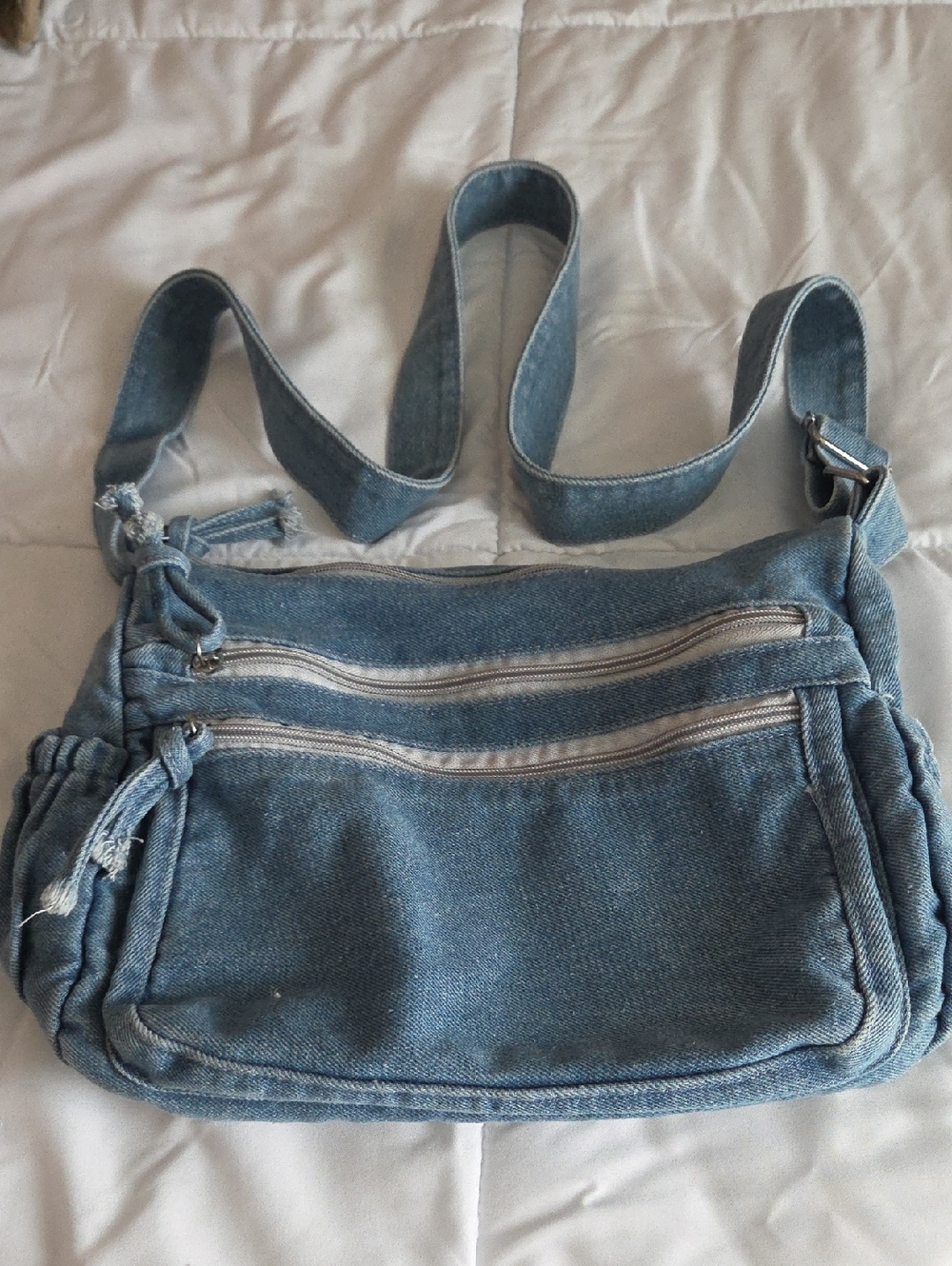 Denim Crossbody Shoulder Bag - Blue